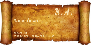 Marx Áron névjegykártya