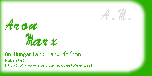 aron marx business card